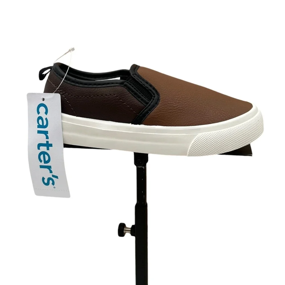 Carters Penny Toddler Boys Slip-On Casual Sneakers Size 10 Brown Black White